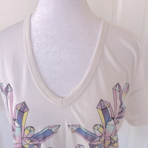 Wildfox Hands Off Chrissy V-neck T-shirt | White - Picture 2 of 10